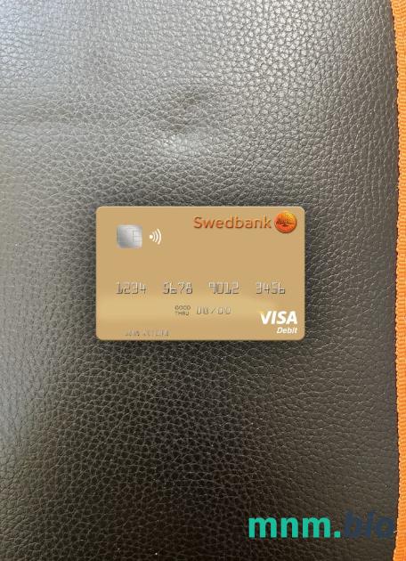 Sweden Swedbank visa obciążyć card wygląd fotograficzny skan PSD + zdjęcie